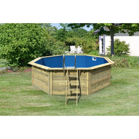 KARIBU Massivholzpool X2 Pool Schwimmbad- KDI - Folie Blau