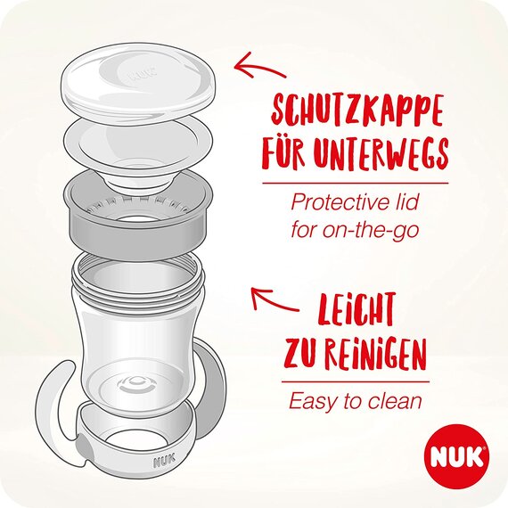 NUK Mini Magic Cup Trinklernbecher | auslaufsicherer 360-Trinkrand | ab 6 Monaten | praktische Griffe | BPA-frei | 160 ml, mint