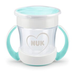 NUK Mini Magic Cup Trinklernbecher | auslaufsicherer 360-Trinkrand | ab 6 Monaten | praktische Griffe | BPA-frei | 160 ml, mint