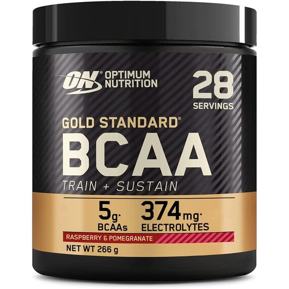 Optimum Nutrition Gold Standard BCAA Pulver, Aminosuren Komplex Hochdosiert mit Vitamin C, Zink, Magnesium und Elektrolyte, Raspberry & Pomegranate, 28 Portionen, 266g, Verpackung kann Variieren