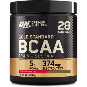 Optimum Nutrition Gold Standard BCAA Pulver, Aminosuren Komplex Hochdosiert mit Vitamin C, Zink und Magnesium, Elektrolyte Getrnk, Strawberry Kiwi, 28 Portionen, 266g, Verpackung kann Variieren