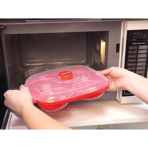 Sistema Microwave Eierpochierer für 4 Eier, rot