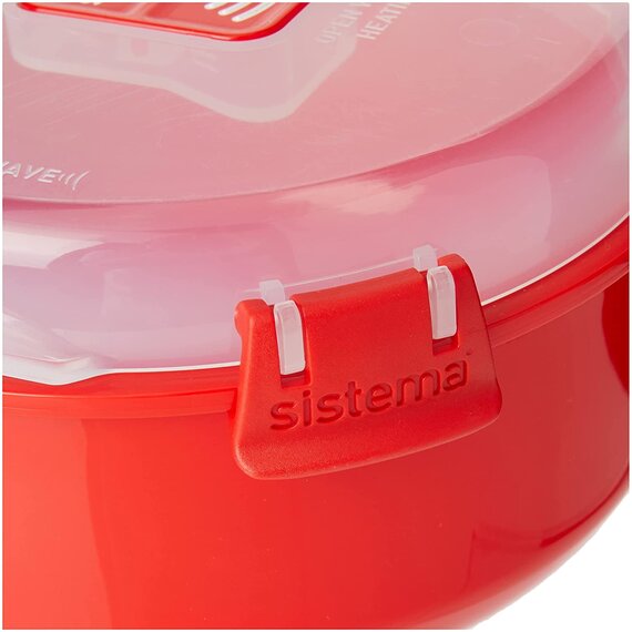 Sistema Microwave Frühstücksschale | 850 ml | mikrowellenfeste Frischhaltedose | rot
