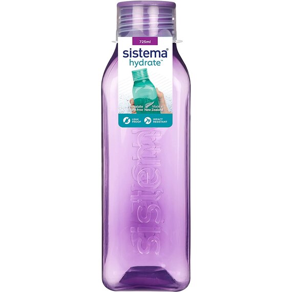Sistema Viereckige Retro Trinkflasche, 725 ml, sortierte Farben