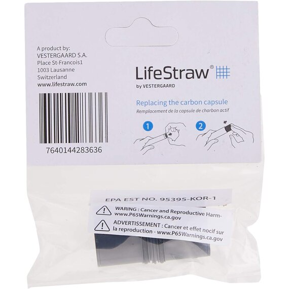 LifeStraw Ersatz Aktivkohle-Kapseln Steel Filter, Silber, (SET, 2 Stck)