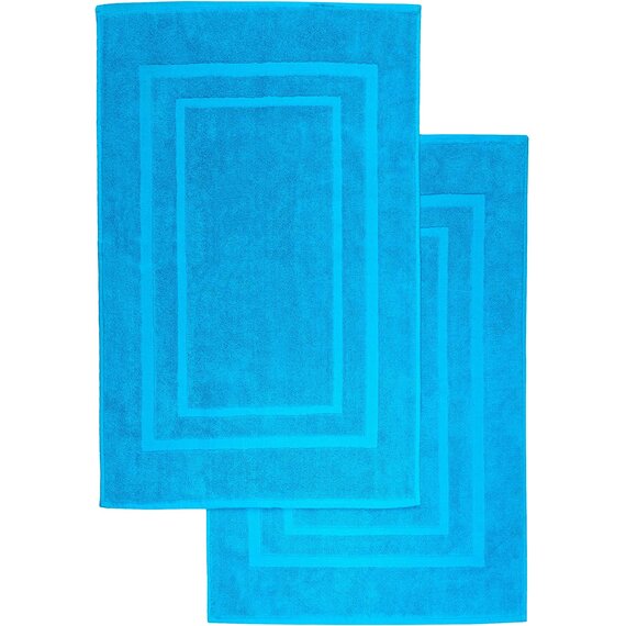 NatureMark 2er Pack Badvorleger Badematte | Premium Qualität | 100% Baumwolle | 50 x 80 cm | Duschvorleger Duschmatte Doppelpack | Farbe: Royal blau