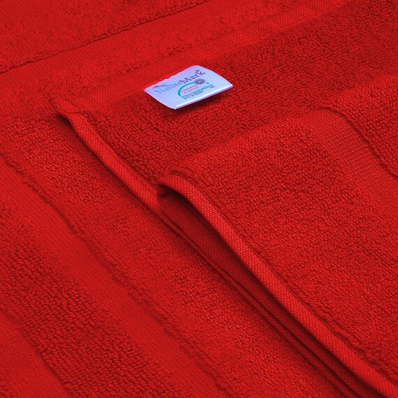NatureMark 2er Pack Badvorleger Badematte | Premium Qualität | 100% Baumwolle | 50 x 80 cm | Duschvorleger Duschmatte Doppelpack | Farbe: Rot