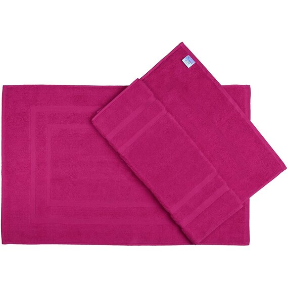 NatureMark 2er Pack Badvorleger Badematte | Premium Qualität | 100% Baumwolle | 50 x 80 cm | Duschvorleger Duschmatte Doppelpack | Farbe: Pink