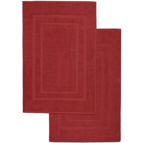 NatureMark 2er Pack Badvorleger Badematte | Premium Qualität | 100% Baumwolle | 50 x 80 cm | Duschvorleger Duschmatte Doppelpack | Farbe: Bordeaux rot