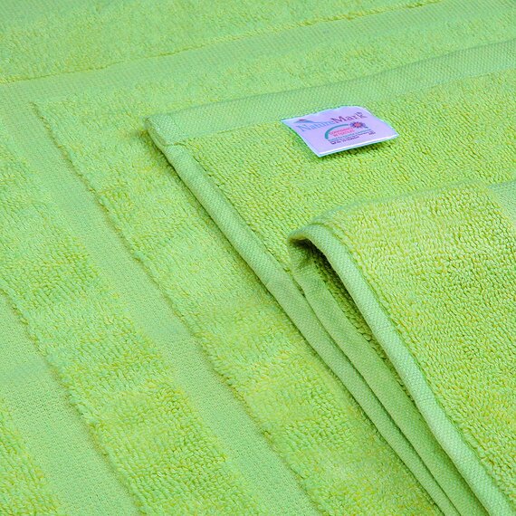 NatureMark 2er Pack Badvorleger Badematte | Premium Qualität | 100% Baumwolle | 50 x 80 cm | Duschvorleger Duschmatte Doppelpack | Farbe: Apfel grün