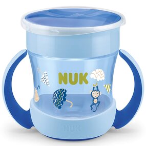 NUK Mini Magic Cup Trinklernbecher | auslaufsicherer 360° Trinkrand | 160ml | auslaufsicher | BPA-frei | 6+ Monate | blau