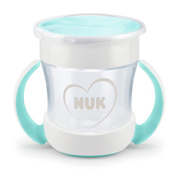 NUK Mini Magic Cup Trinklernbecher | auslaufsicherer 360°-Trinkrand | ab 6 Monaten | praktische Griffe | BPA-frei | 160 ml, mint