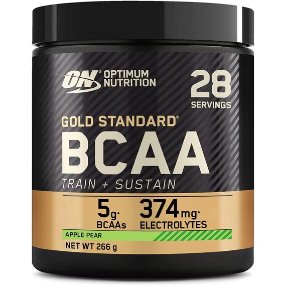 Optimum Nutrition Gold Standard BCAA Pulver, Aminosäuren Komplex Hochdosiert mit Vitamin C, Zink und Magnesium, Elektrolyte Getränk, Apple und Pear, 28 Portionen, 266g, Verpackung kann Variieren