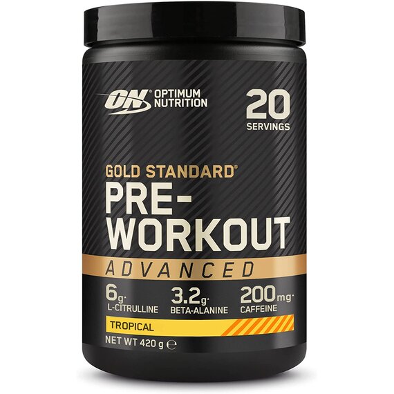 Optimum Nutrition Gold Standard Pre-workout Advanced mit L-Citrullin, Beta-Alanin und Koffein, Tropical, 20 Portionen, 420 g