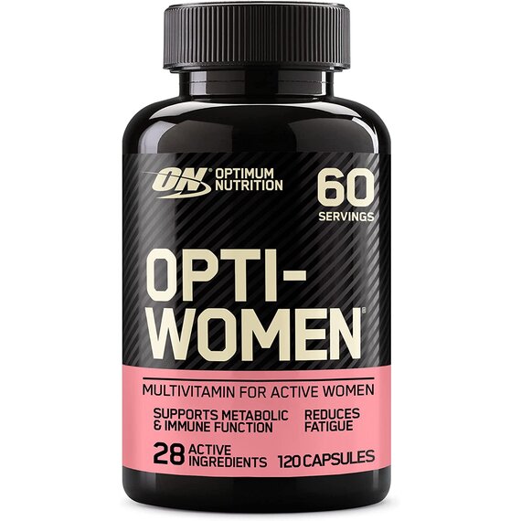 Optimum Nutrition ON Optiwomen, Multivitamin und Mineralstoffe Kapseln für Frauen mit Folsäure, Vitamin C, Vitamin D und B Komplex Hochdosiert, Haut und Haare Vitamine, 60 Portionen, 120 Kapseln