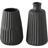 Boltze Vasen Set Esko 2-teilig, Blumenvasen aus Keramik,  ca. 8,5 cm, ohne Blumen, skandinavischer Stil, Schwarz Lasiert