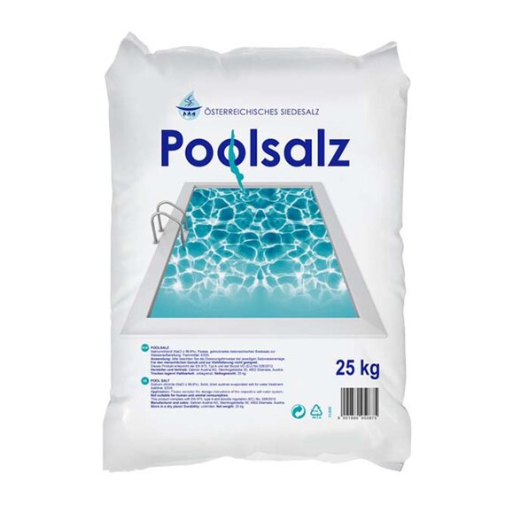 Salinen Poolsalz 25 kg - bietet höchste Reinheit und ist bestens für alle Pools mit Salzelektrolyseanlagen geeignet.