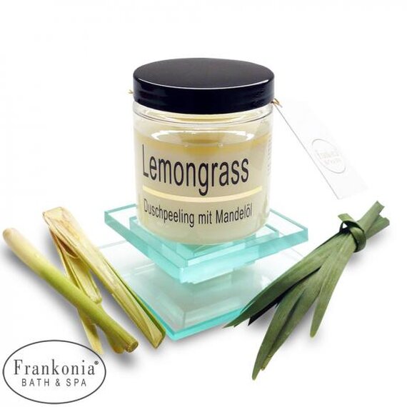 Körperpeeling Salz Lemongrass Body Scrub mit Mandelöl, 320 g