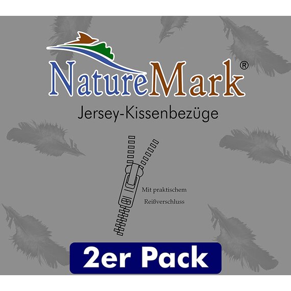 NatureMark 2er Pack Jersey Kissenbezug Kissenhlle Kissenbezge Seitenschlferkissen Nackenkissen viele Gren und Farben KO-TEX (40 x 145 cm (Seitenschlfer/Stillkissenbezug), Silber grau)